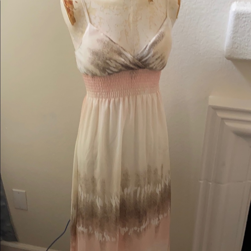 Bay pink and peach colored maxi dress